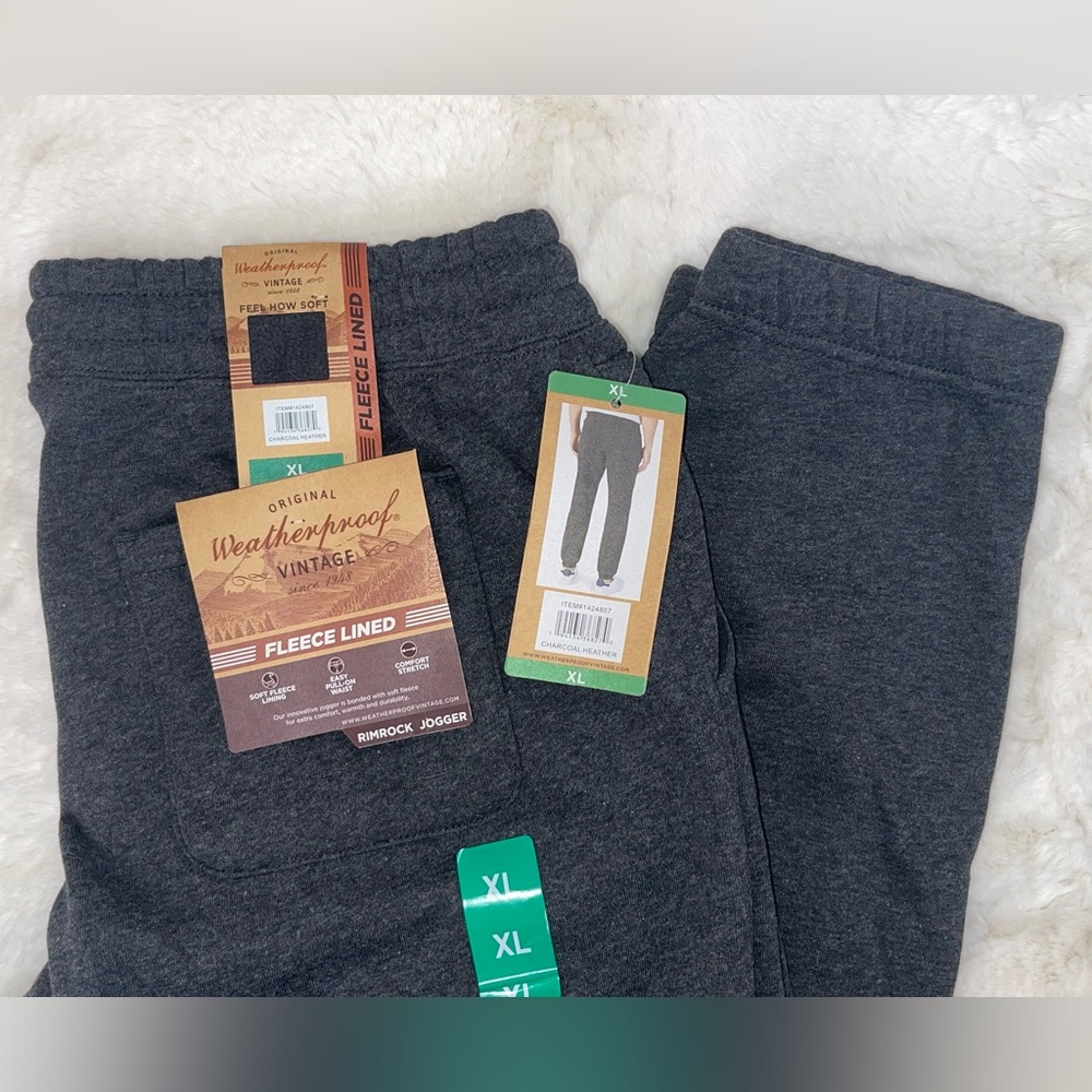 Men’s Weatherproof Vintage Fleece Lined Rimrock Jogger Sweatpants - Picture 4 of 5